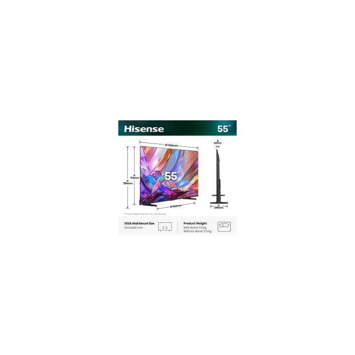 Hisense 55E7S 139,7 cm (55") 4K Ultra HD Smart TV Wifi Negro 330 cd / m²