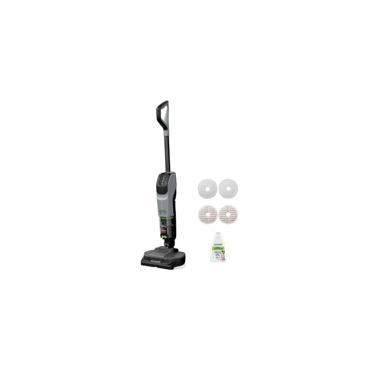 Bissell SpinWave + Vac Pet Pro Aspiradora escoba Batería Seca y húmeda Ciclónico Bolsa para el polvo 0,4 L Negro, Gris