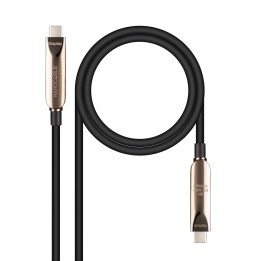 Nanocable Cable USB 3.2 Gen2x1 AOC, 60W 3A PD 10Gbps 8K@60Hz, USB-C M/M, 10m, Negro