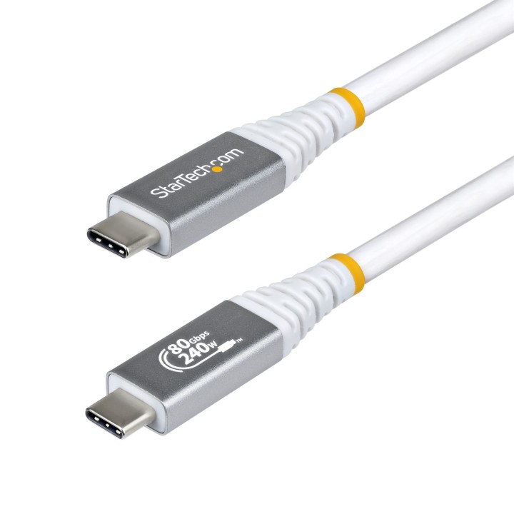 StarTech.com Cable USB4 1m - Cable USB-C Certificado USB-IF - 80Gbps - Cable USB Tipo C - PD de 240W - 8K120/4K240 - DP 2.1 -