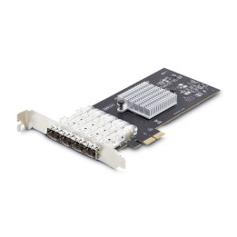 StarTech.com Tarjeta PCIe 2.1x2 (Compatible con x4, x8 y x16) de Red de Fibra Óptica/Cobre Ethernet 1Gb SFP de 4 Puertos -