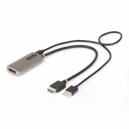 StarTech.com Cable Conversor Adaptador Activo de 30cm HDMI 2.1 a DisplayPort 1.4 - 8K60Hz - Alimentado por el Bus USB - Cable