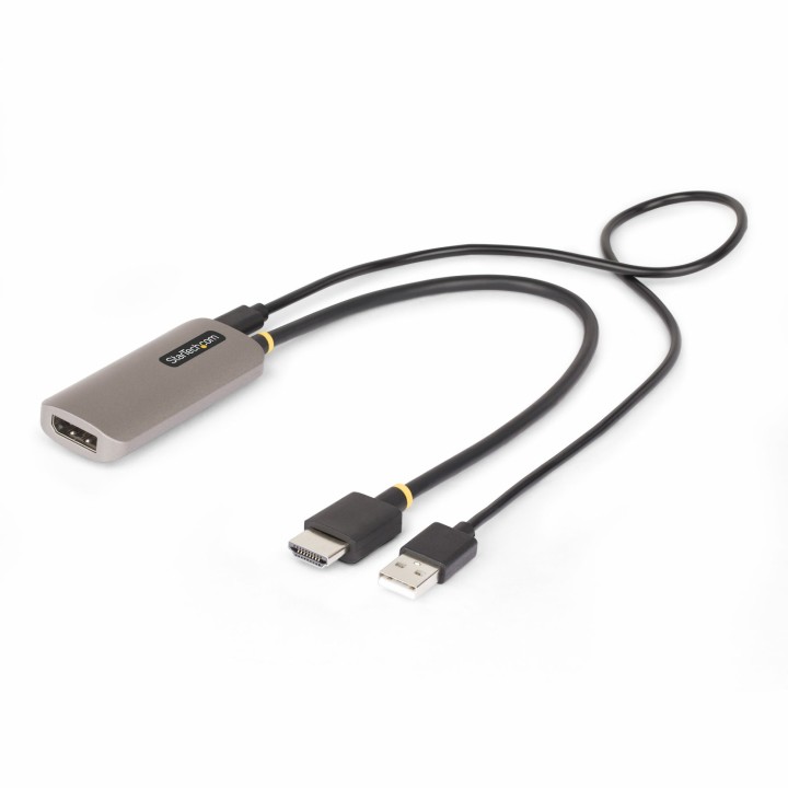 StarTech.com Cable Conversor Adaptador Activo de 30cm HDMI 2.1 a DisplayPort 1.4 - 8K60Hz - Alimentado por el Bus USB - Cable