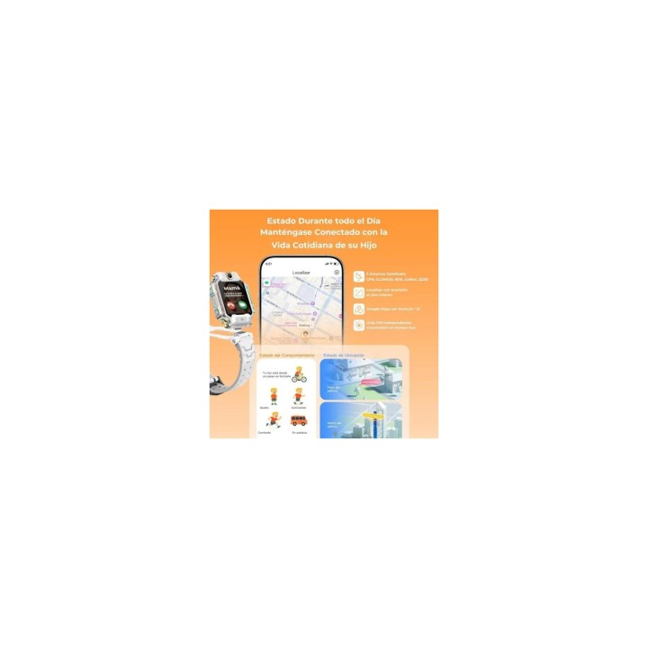 Imoo X10 4G GPS Videollamada 44mm Pantalla HD Blanco Resistencia Agua IP68 SOS Infantil Control parental