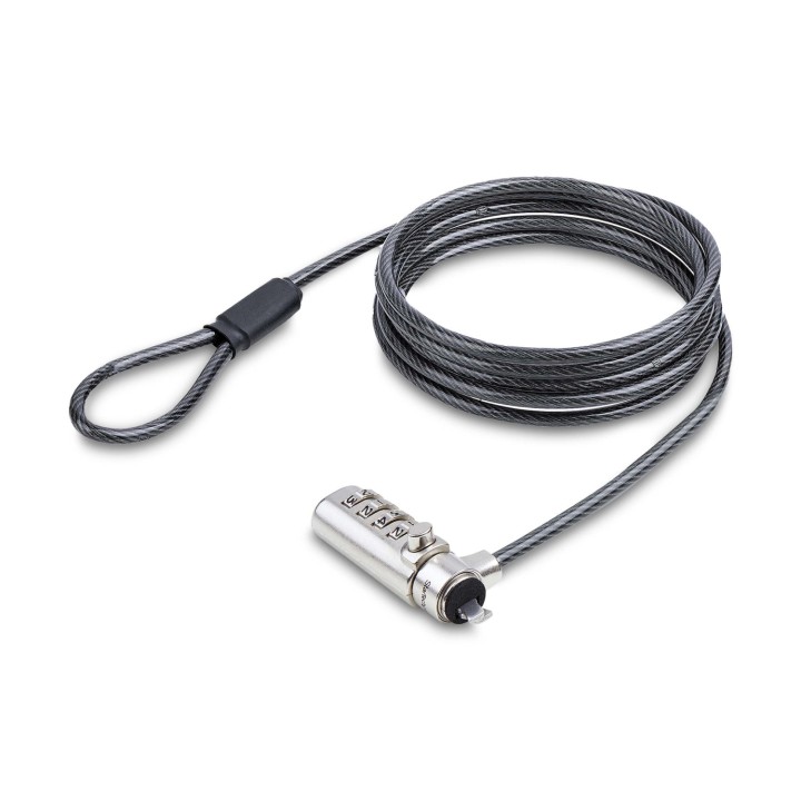 StarTech.com Cable de Seguridad Delgado para Portátil Compatible con Noble Wedge® de 1,5m - Cable Antirrobo para Portátil con