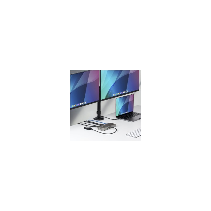 StarTech.com Docking Station USB4 USB-C Universal sin Controladores de 2 Monitores para macOS/Windows - con Carga de 100W para