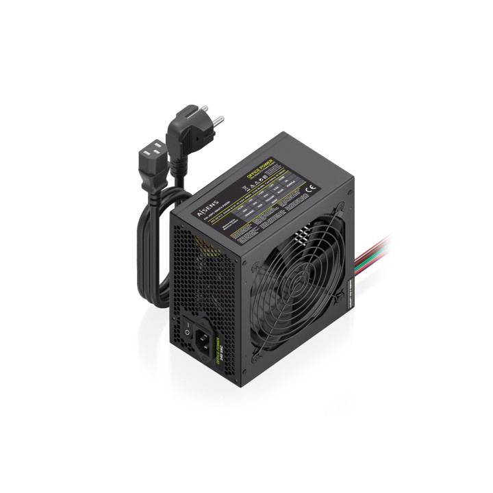 AISENS Fuente Alimentacion ATX 500W con Cable de Alimentacion OEM, Negra