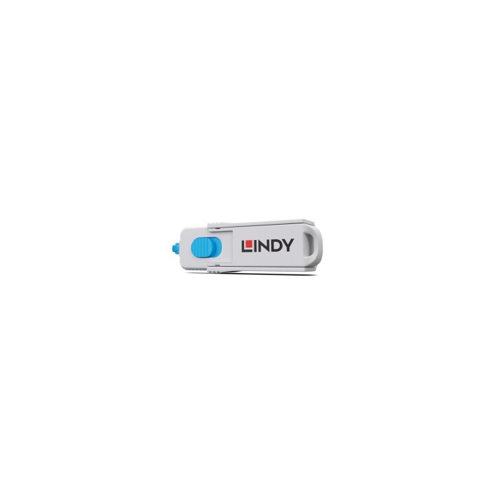 Lindy 40320 bloqueador de puerto Bloqueador de puerto + clave HDMI Azul, Gris Acrilonitrilo butadieno estireno (ABS) 1 pieza(s)