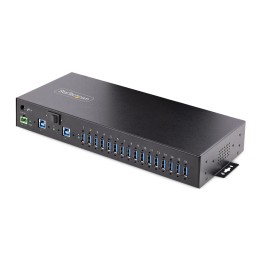 StarTech.com Hub Ladrón USB 3.0 5Gb de 16 Puertos Industrial - Metal - Montaje en Rack/Superficie/DIN - Carga Compartida USB