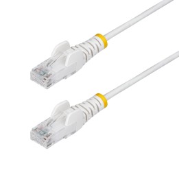 StarTech.com Cable de Red Ethernet CAT6 Delgado sin Enganches Blanco de 1m - Cable RJ45 Snagless Slim de 28AWG - Alambre de