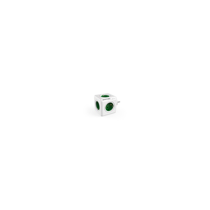 Allocacoc PowerCube Original base múltiple 5 salidas AC Interior Verde, Blanco