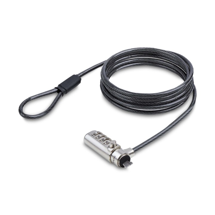 StarTech.com Cable de Seguridad Delgado de Portátil Compatible con K-Slot de 1,5m - Cable Antirrobo para Portátil con Candado