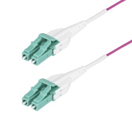 StarTech.com Cable de Fibra Óptica Multimodo OM4 LC a LC UPC de 2m - 50/125µm - 40G/100G - Violeta Érica - LOMMF/VCSE - Cable