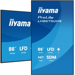 iiyama LH8675UHS-B2AG pantalla de señalización Pantalla plana para señalización digital 2,17 m (85.6") LCD Wifi 500 cd / m² 4K