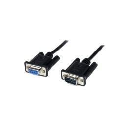 StarTech.com Cable Extensión Directo Straight Through Serie Serial RS232 VÍ­deo EGA DB-9 Macho a DB-9 Hembra - 1M Negro