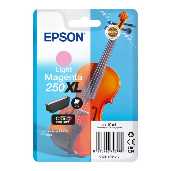 Epson 250XL Violin Claria Photo HD cartucho de tinta 1 pieza(s) Original Alto rendimiento (XL) Magenta claro