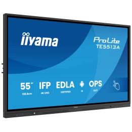 iiyama TE5513A-B2AG pantalla de señalización Panel plano interactivo 138,7 cm (54.6") Wifi 500 cd / m² 4K Ultra HD Negro