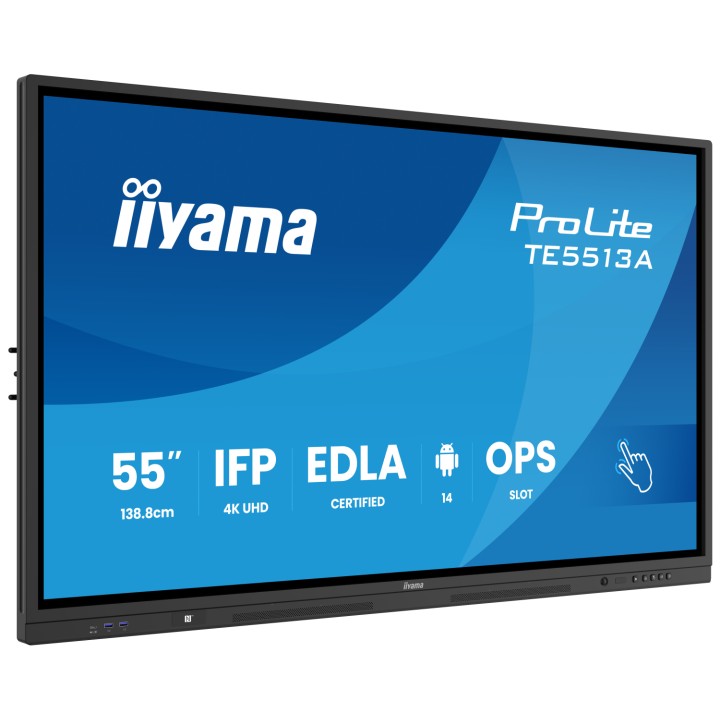 iiyama TE5513A-B2AG pantalla de señalización Panel plano interactivo 138,7 cm (54.6") Wifi 500 cd / m² 4K Ultra HD Negro