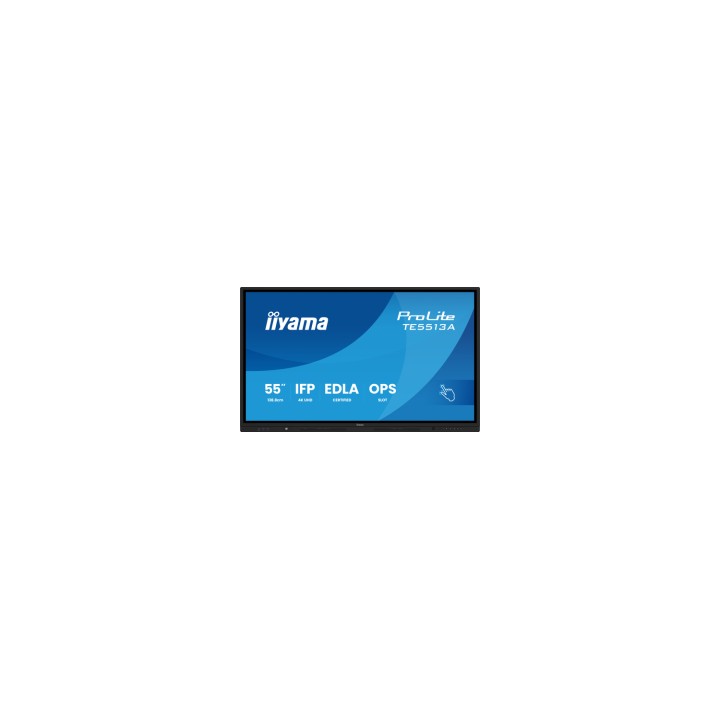 iiyama TE5513A-B2AG pantalla de señalización Panel plano interactivo 138,7 cm (54.6") Wifi 500 cd / m² 4K Ultra HD Negro