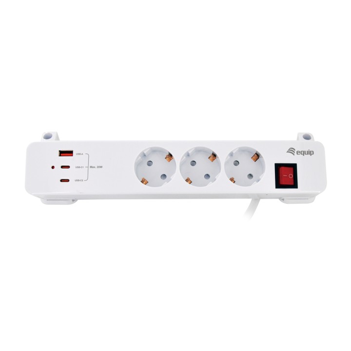 Equip 245556 base múltiple 2 m 3 salidas AC Interior Blanco