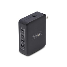 StarTech.com Cargador USB-C/USB-A de Pared GaN PD de 140W - 3x USB-C/1x USB-A - Cargador Internacional para Portátil