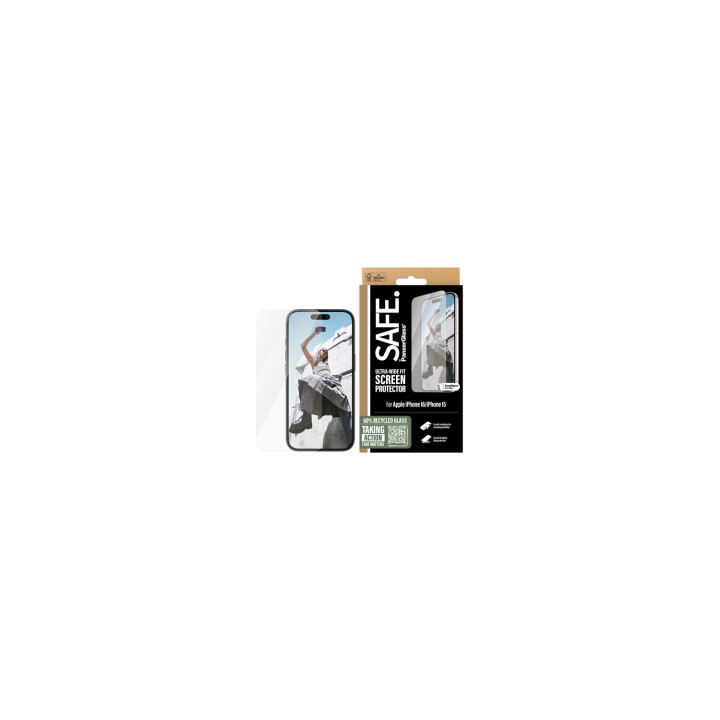 PanzerGlass SAFE. by ® Screen Protector iPhone 16 | 15 | Ultra-Wide Fit Protector de pantalla Apple 1 pieza(s)
