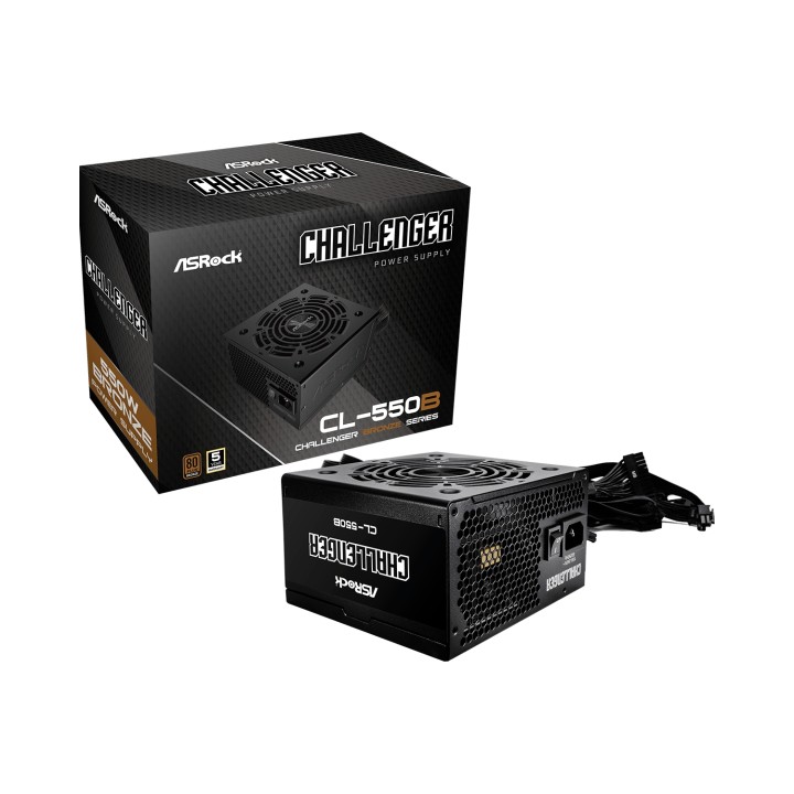 Asrock CL-550B Challenger unidad de fuente de alimentación 550 W 20+4 pin ATX ATX Negro
