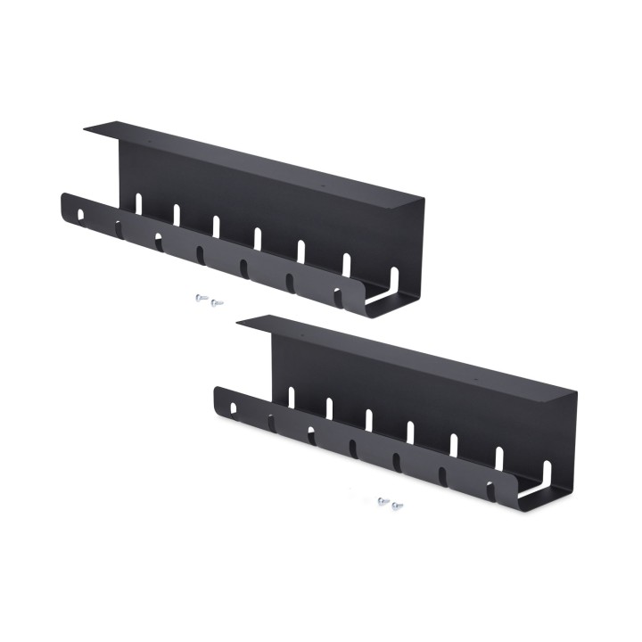 StarTech.com Paquete de 2 - Bandeja de Gestión de Cables para Debajo del Escritorio - Longitud de 53cm por Bandeja -