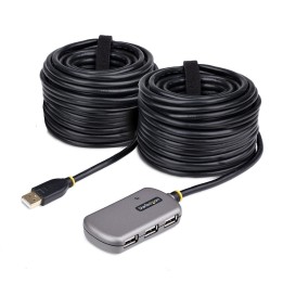 StarTech.com Hub Extensor USB - Concentrador USB con Cable de Extensión de 24m - Cable Alargador USB con Ladrón USB - Repetidor