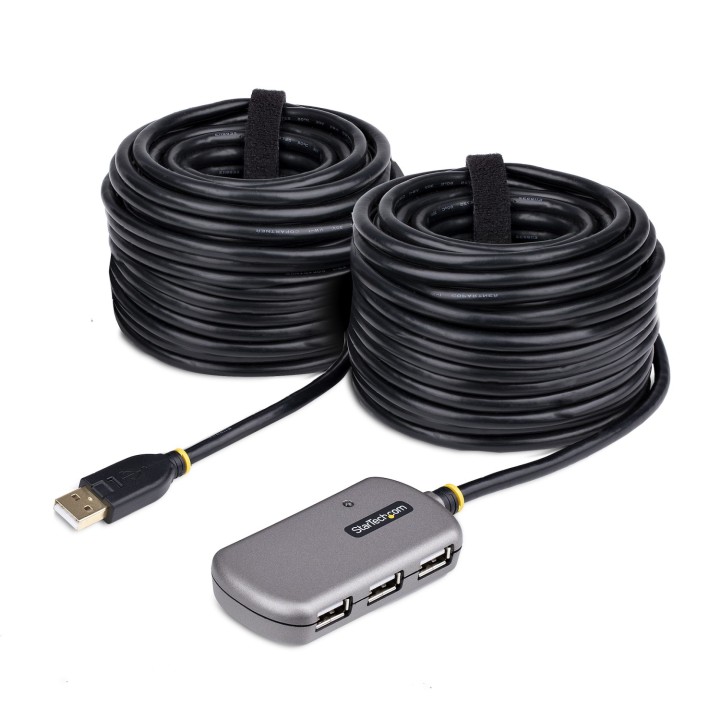 StarTech.com Hub Extensor USB - Concentrador USB con Cable de Extensión de 24m - Cable Alargador USB con Ladrón USB - Repetidor