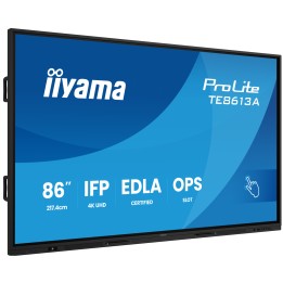 iiyama TE8613A-B2AG pantalla de señalización Diseño de quiosco 2,17 m (85.6") Wifi 500 cd / m² 4K Ultra HD Negro Pantalla