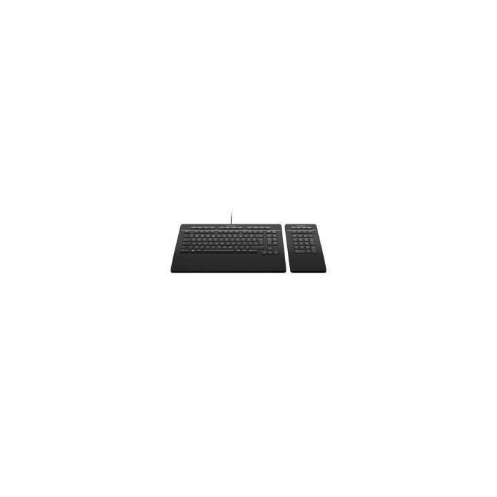3Dconnexion Keyboard Pro with Numpad teclado Oficina USB + RF Wireless + Bluetooth QWERTY Internacional de EE.UU. Negro