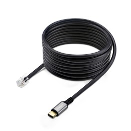 StarTech.com Adaptador USB-C a RJ9 para Auriculares con Micrófono - Adaptador USB Tipo C a RJ9 con Cable de 1,8m - Adaptador