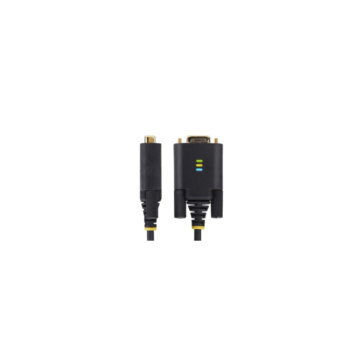 StarTech.com Cable Adaptador USB a Serie de Módem Nulo de 3m - Retención COM - Tornillos Intercambiables DB9 - USB a RS232 -
