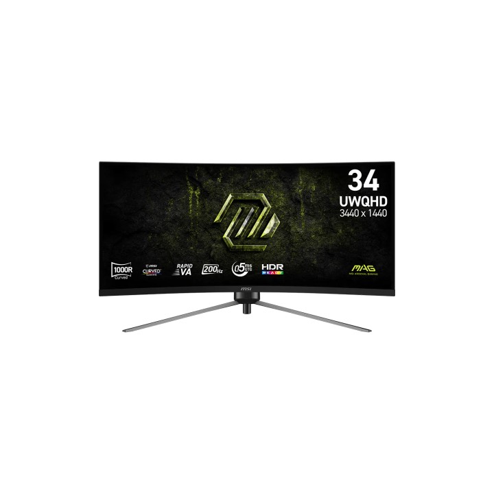 MSI MAG 345CQRF E20 pantalla para PC 86,4 cm (34") 3440 x 1440 Pixeles UltraWide Dual Quad HD Negro