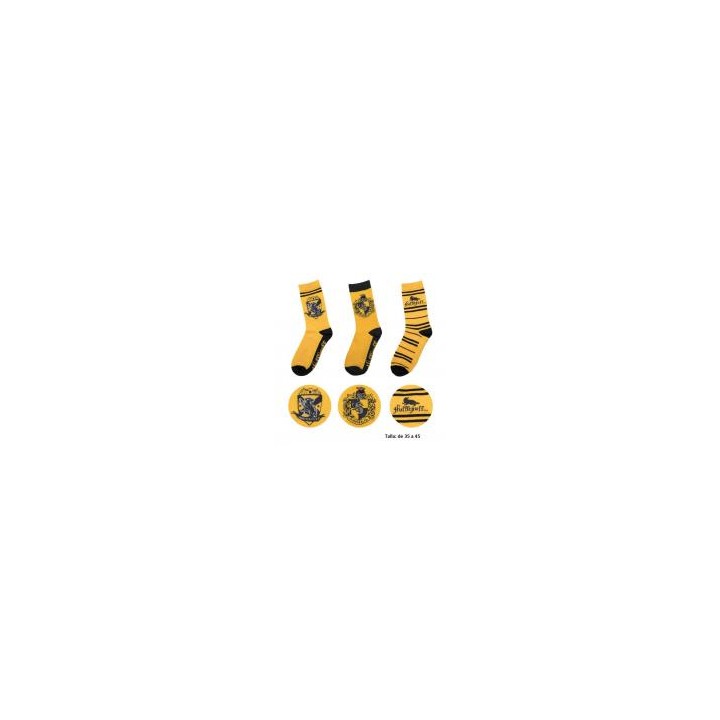 Set 3 calcetines Hufflepuff Harry Potter