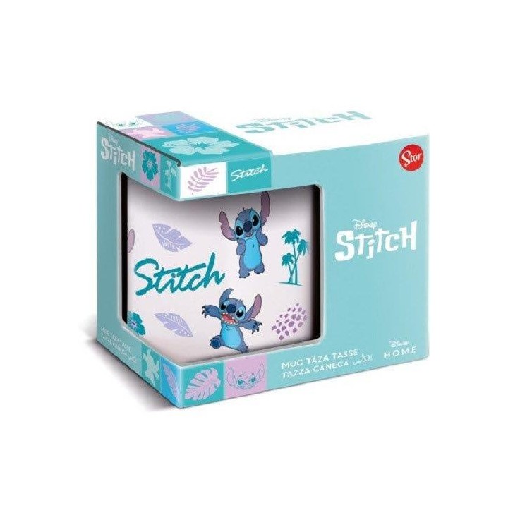 Lilo y Stitch taza ceramica hojas 325ml