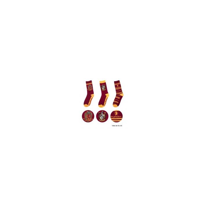 Set 3 calcetines Gryffindor Harry Potter
