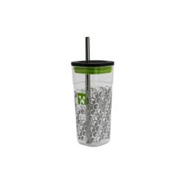 Minecraft - Vaso - Acrilico Cube Con Pajita 540 Ml Minecraft