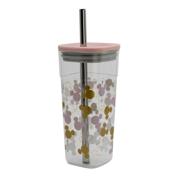 Disney - Vaso - Acrilico Cube Con Pajita 540 Ml Mickey