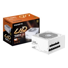 GIGABYTE UD750GM PG5 V2 ICE Fuente de Alimentación – PCIe Gen 5.1, 80 PLUS Gold, Diseño completamente modular, Ventilador de