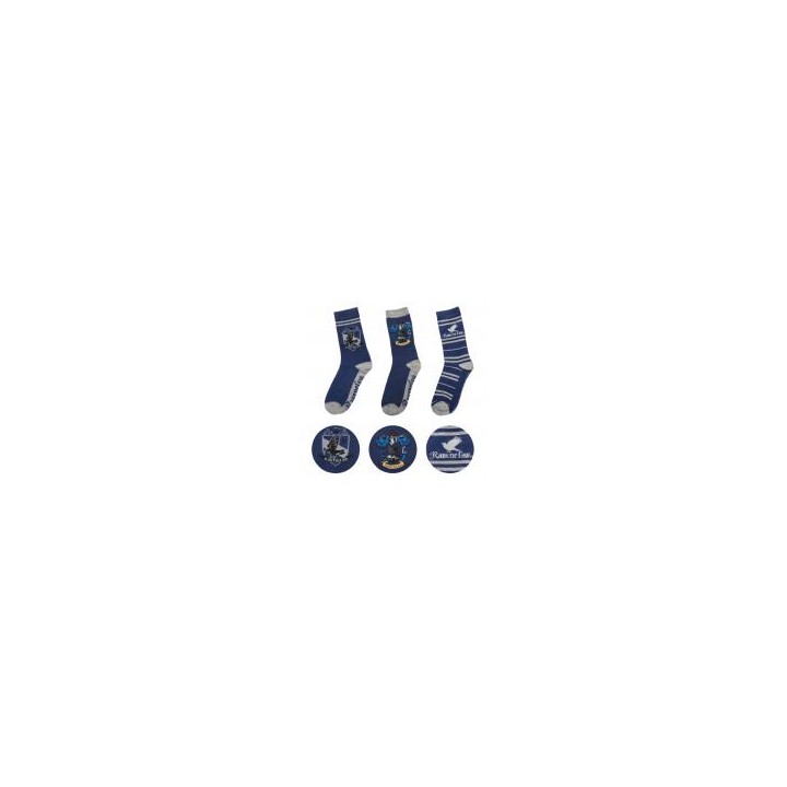 Set 3 calcetines Ravenclaw Harry Potter