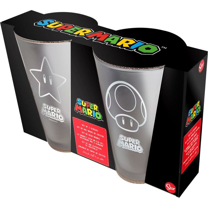 Set 2 vasos casual Mario Bross 490ml