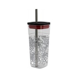 Stor Vaso cube alto de plástico con pajita de acero inoxidable - 540 ml de Marvel