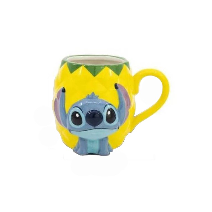 Taza ceramica 3d 415ML stitch pineapple
