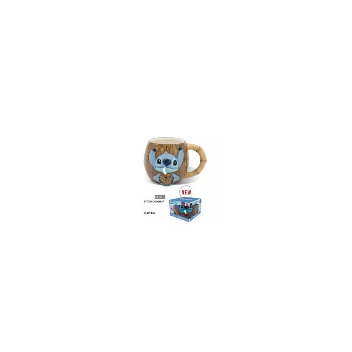 Taza ceramica 3D 420ML stitch coconut