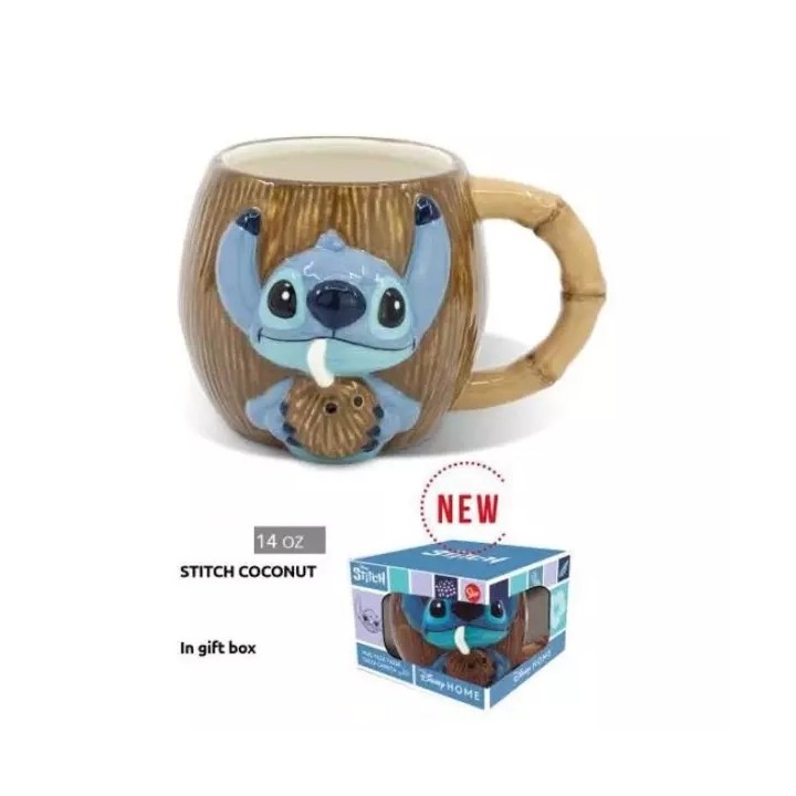 Taza ceramica 3D 420ML stitch coconut
