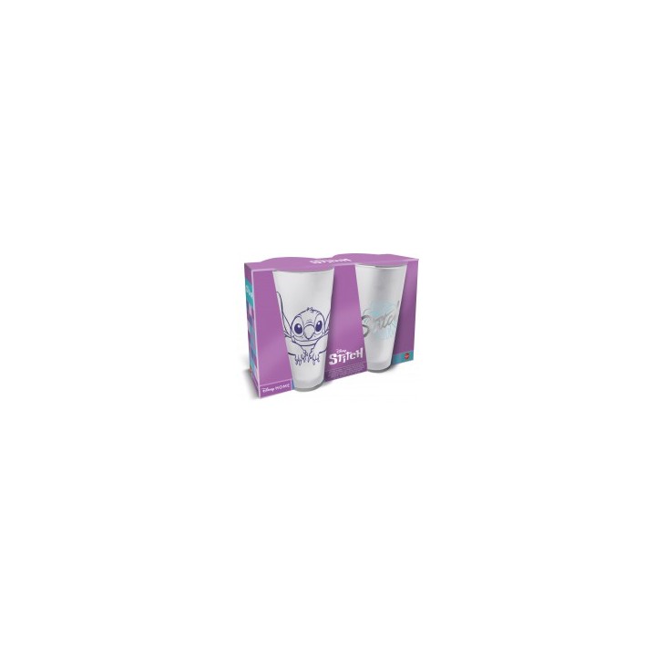 Set 2 vasos casual Stitch cristal 490ml