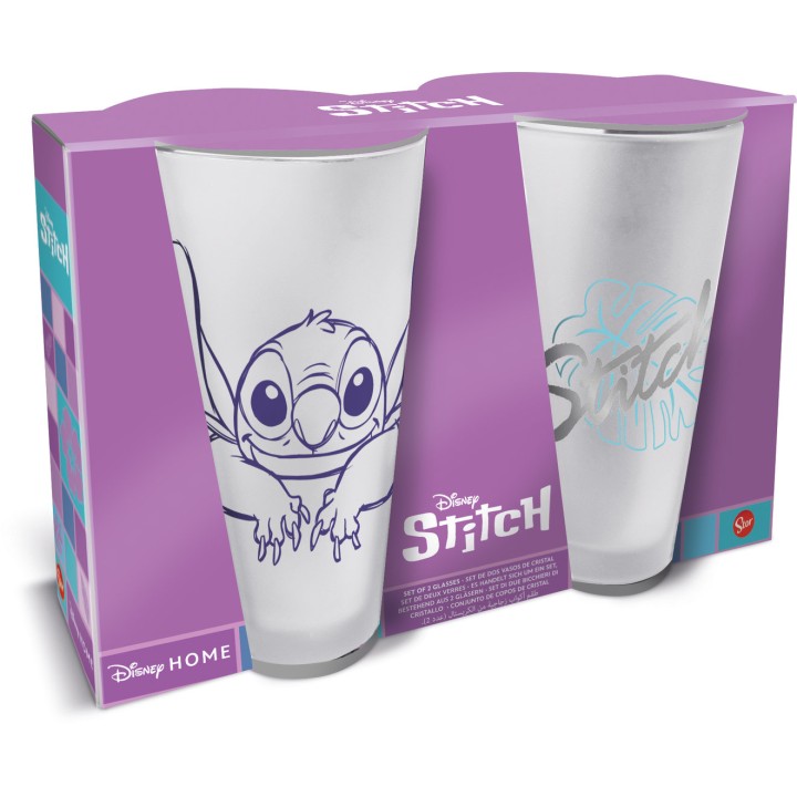 Set 2 vasos casual Stitch cristal 490ml