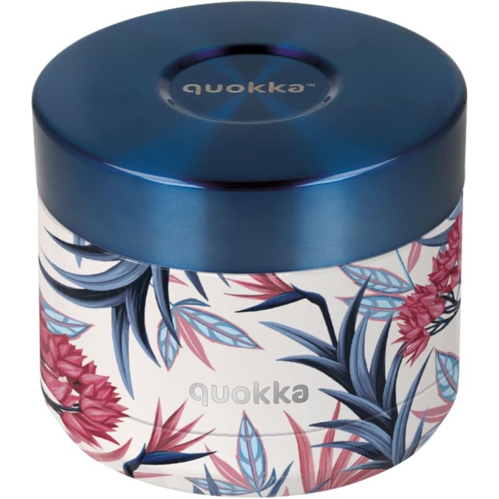 Quokka Blue Garden 360 ML Recipiente Hermético Térmico Para Comida De Acero Inoxidable